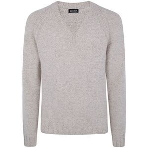 Zegna Men Cashmere And Wool V Neck